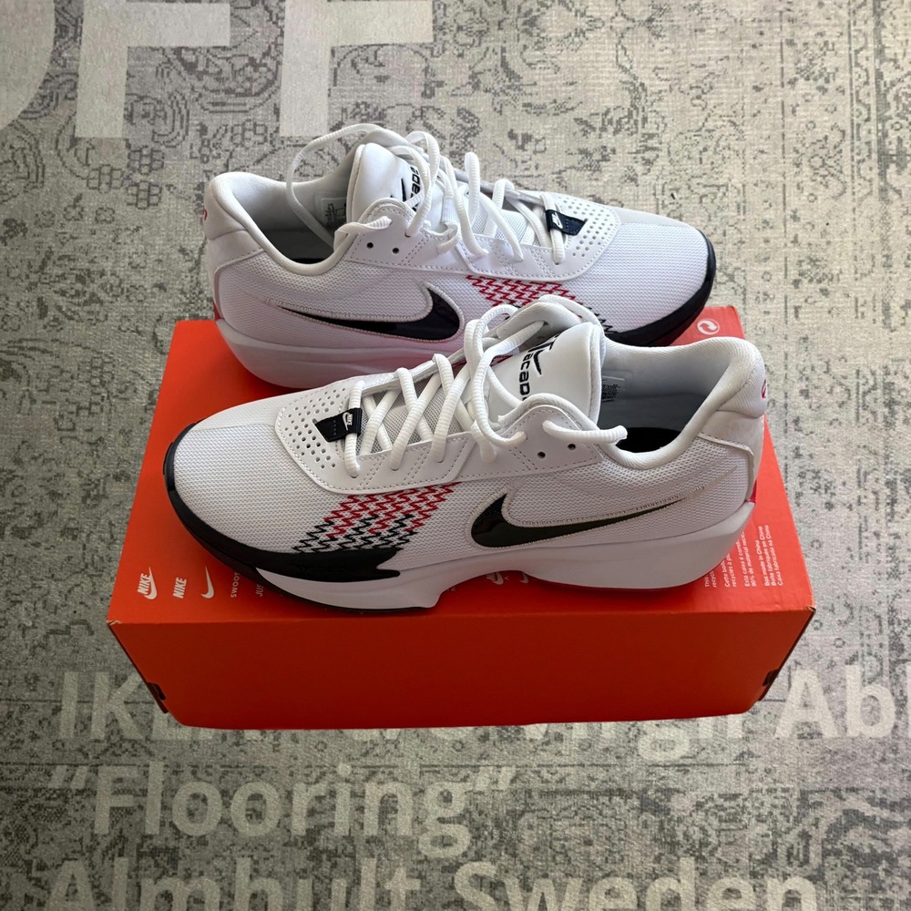 Nike Zoom Court Lite 4 Tennis Shoes Kids White Black Red HM9424-100 Size 9.5
